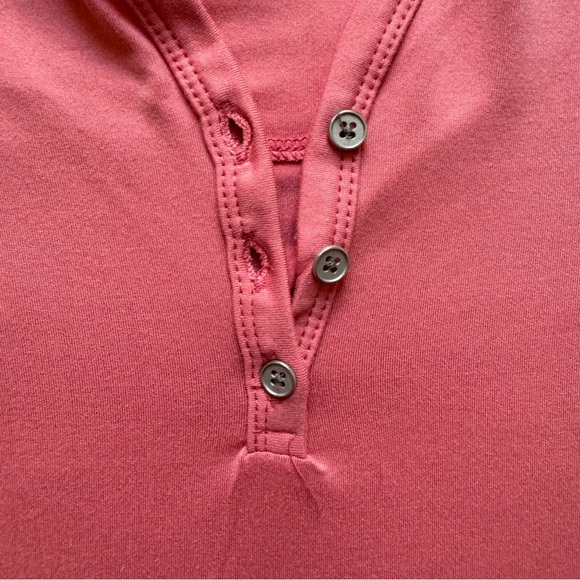 ✨ Echo Sleepwear Half Button Down Coral Short Sleeve Luxurious Soft T-Shirt - Picture 3 of 7
